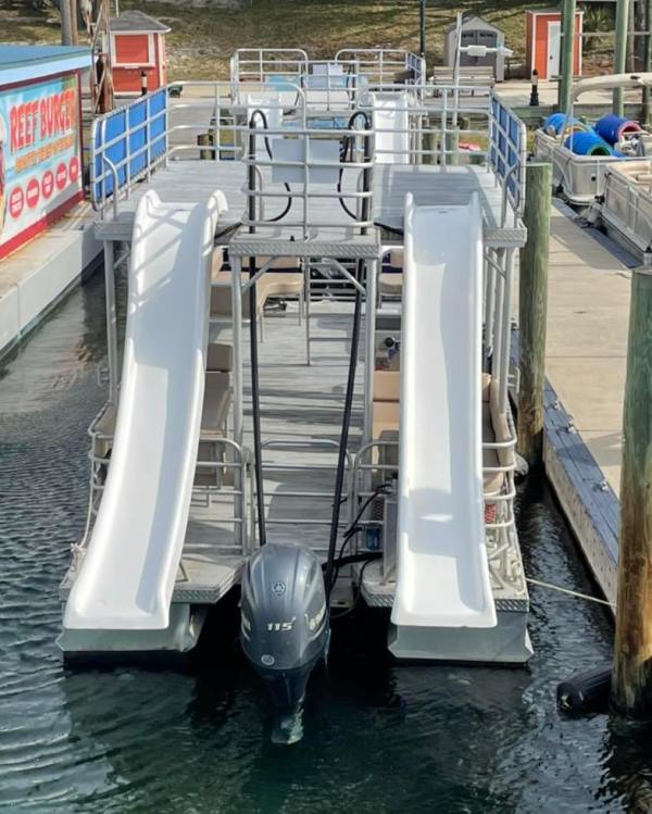 Double Decker Pontoon Boat Rental in Destin, FL Happy's Crab Island